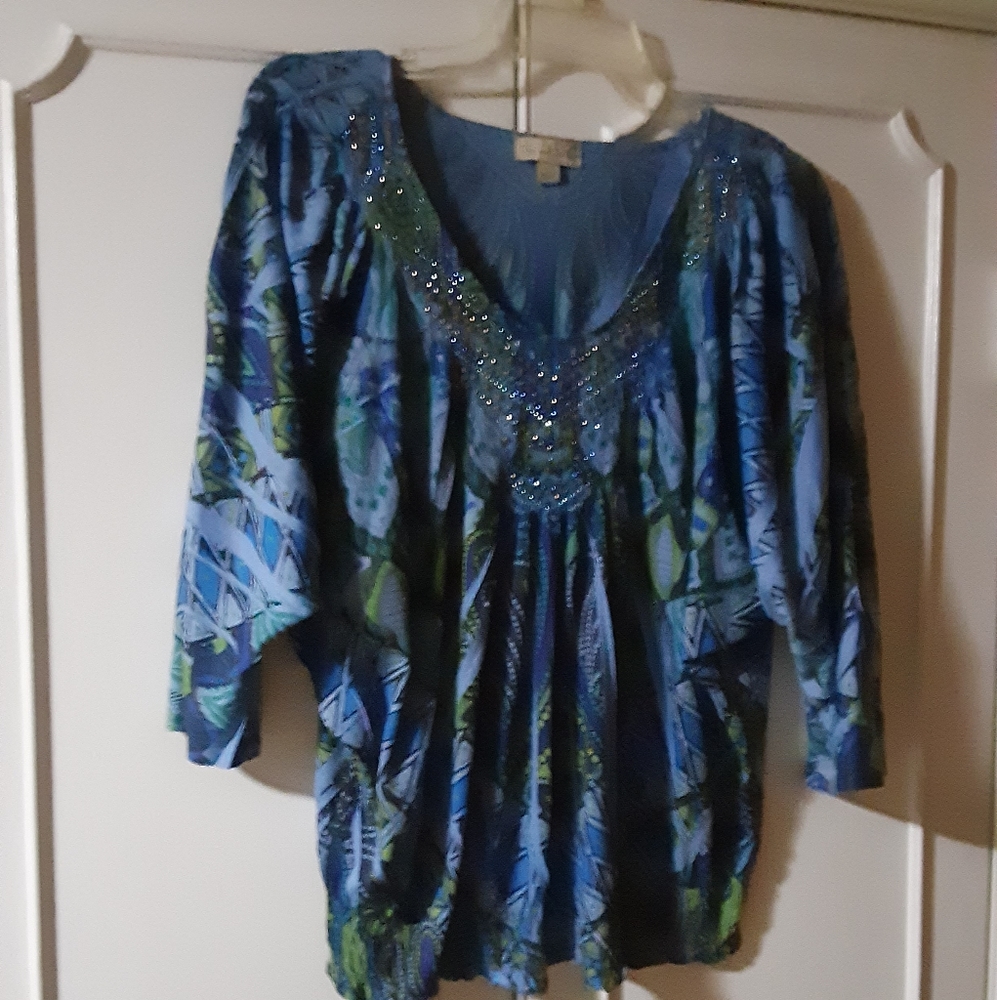 Live and Let Live Blue Knit Top